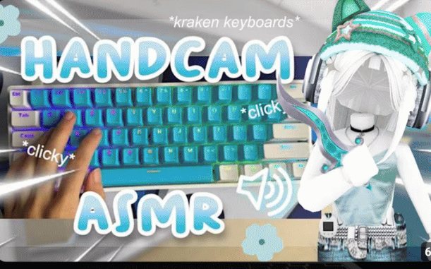 Handcam ASMR keyboard video thumbnail from the acvrora YouTube channel